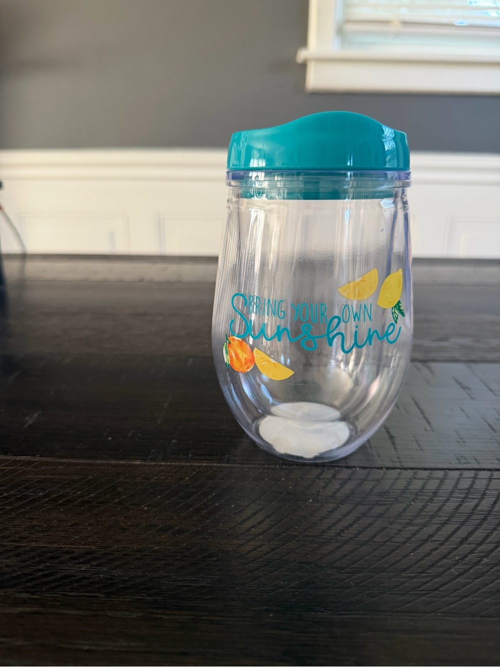 Kids Teal Sip & Smile Spill-Resistant Cup - Sunshine Design